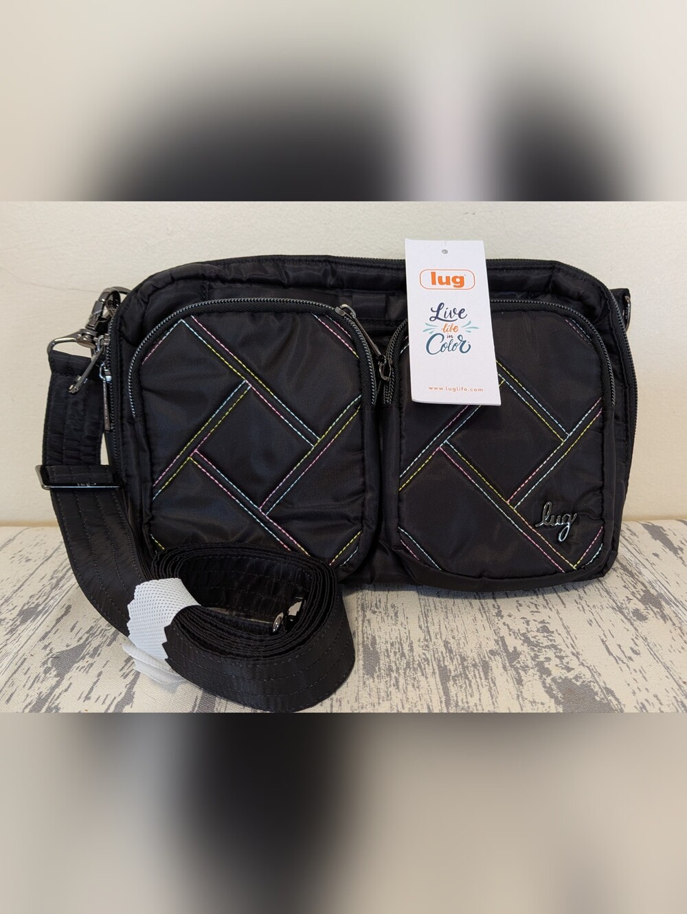 Lug Black Ice Pop Rider Crossbody Handbag NWT